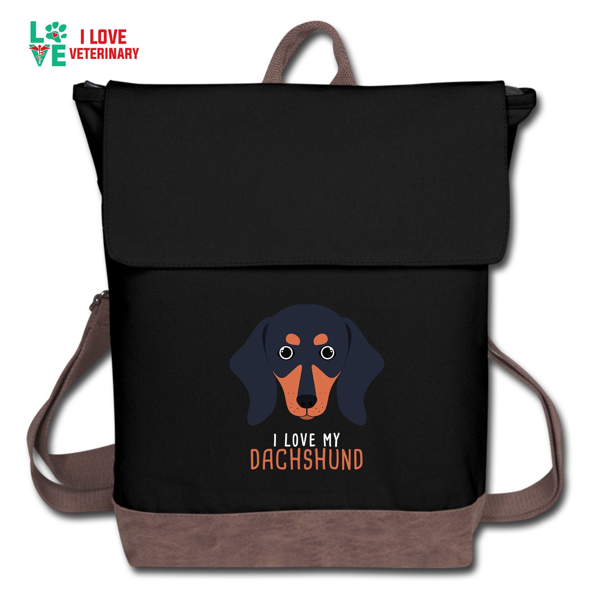 dachshund in backpack