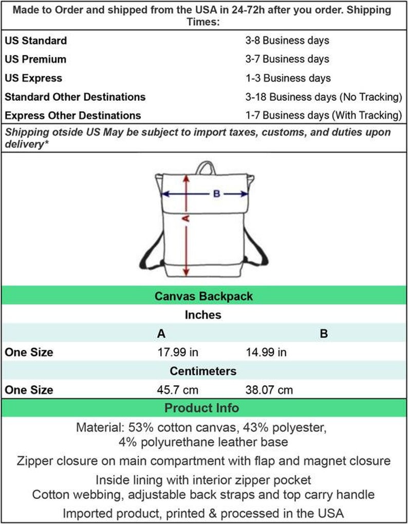 Super Vet Tech Canvas Backpack Rucksack Vintage Classic Etsy