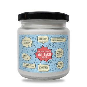 Funny Vet Tech Candle, Vet Jokes Gift, Veterinary Technician Candle, Scented Jar Candle, Vet Assistant Gift, Vet Staff Decor, Vet Humor
