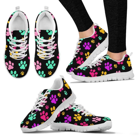 Rainbow Paw Prints Women s Veterinary Sneakers Animal Lovers Footwear Vet Tech Shoes Vet Student Pet Owner Etsy