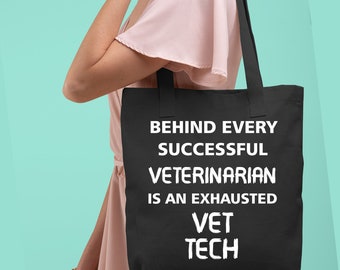 Exhausted Tote Bag, Shoulder Bag, Gift For Vet, Graduation, Appreciation Gift, World Veterinary Day, DVM, Vet Tech Gift, Vet Tech Week