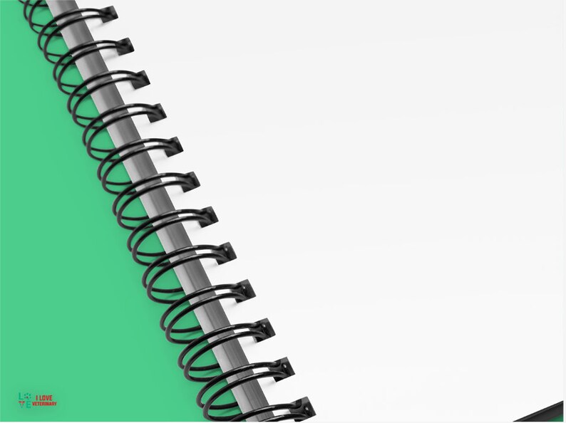 a spiral notebook with a green background