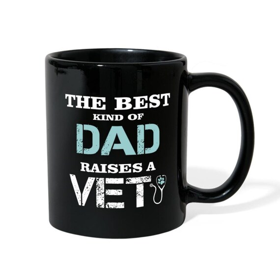 Dad Of A Veterinarian Gift, Best Dad Mug, Personalized Father Gift, Dad Coffee Mug, Vet Dad Gift, Vet Med Gift, Black Custom Name Mug