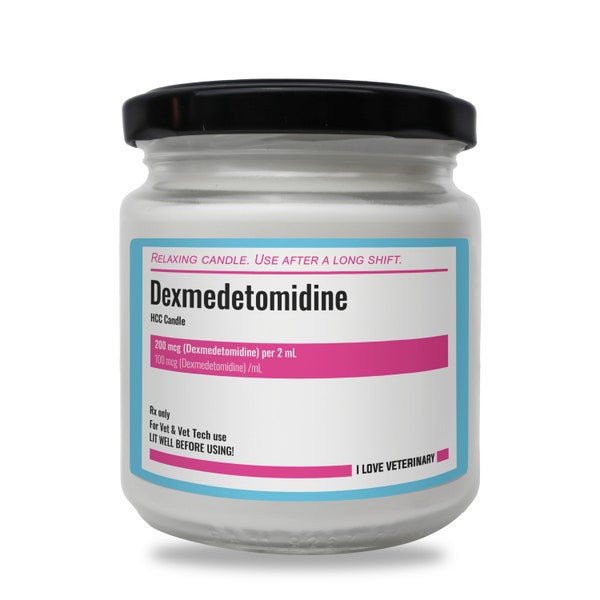Dexmedetomidine Candle, Vet Tech Gift, Scented Soy Candle, Veterinary Candle, Veterinarian Candle, Vet Med Candle, Vet Student Gift