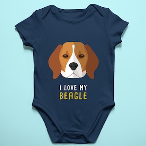 I love my Beagle Organic cotton  Baby Bodysuit/Infant/Toddler T-shirt/Newborn Gift/Baby Shower Gift/Dog Lover/Gift For Beagle Lover