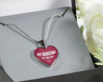Cadeau de vétérinaire - Assistant Live, Love, guérir le coeur collier, bijoux, Vet bijoux, DVM, vétérinaire Assistant, étudiant vétérinaire, vétérinaire journée mondiale