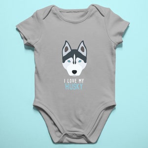I love my Husky Bio-Baumwolle Baby Body/Säugling/Kleinkind T-shirt/Neugeborenen Geschenk/Baby-Dusche-Geschenk/Geschenk für Husky-Liebhaber/Husky Hund