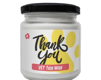 Candela di soia profumata della Vet Tech Week, Regalo della settimana del tecnico veterinario, Regalo divertente della tecnologia veterinaria, Giornata mondiale del veterinario, regalo per la receptionist veterinaria