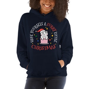 Felpa con cappuccio unisex Furry Little Christmas, felpa, tecnologia veterinaria, veterinario, receptionist, regalo di Natale, felpa con cappuccio di medicina veterinaria, veterinario Med