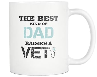 Papa von Tierarzt schwarze Tasse, perfektes Geschenk für Vater von Tierarzt Tochter oder Sohn