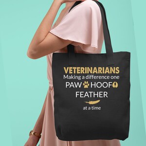 Dierenarts - Making a Difference Tote Bag, Schoudertas, Cadeau voor dierenarts, Afstuderen, Verjaardag, Waarderingscadeau, Wereld Veterinaire Dag, DVM