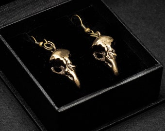 Eagle skull earings, Fantasy Crow skull neckace,  gifts bird art., Pendant men, Womens gift