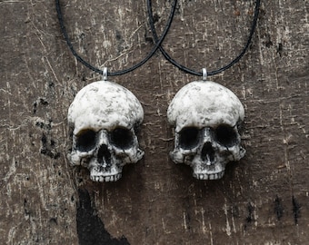 Skull necklace bone charm womens giftskull necklace, skull art, womens necklace, skull gifts