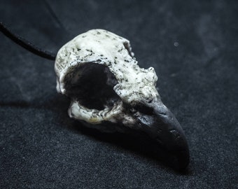 Eagle skull Replica Black and White Necklace resin bird skull Goth Victorian Jewellery gift