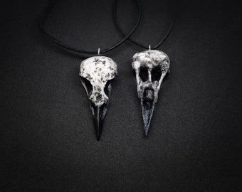 Crow skull pendant mini, raven skull neckace,  gifts bird art., Pendant men, Womens gift