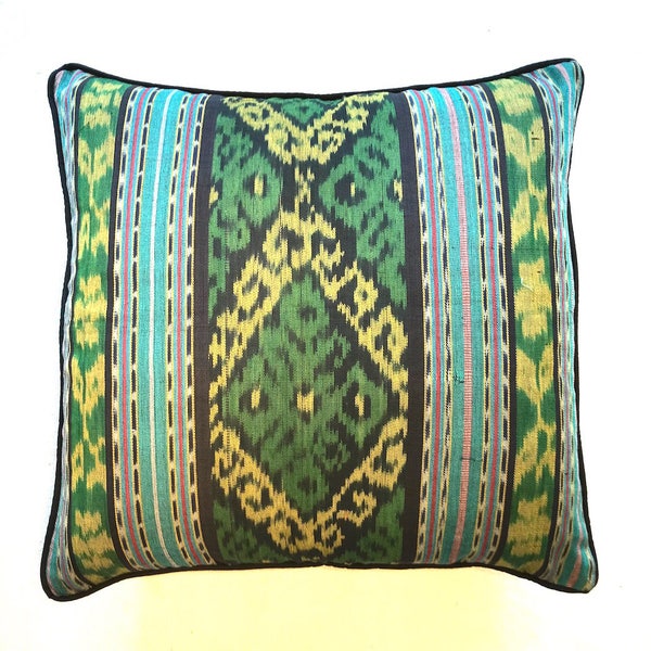 Ikat cushion cover cotton ikat pillow cover ikat pillow case ikat throw pillow aqua cotton ikat cushion cover turquoise cushion cover