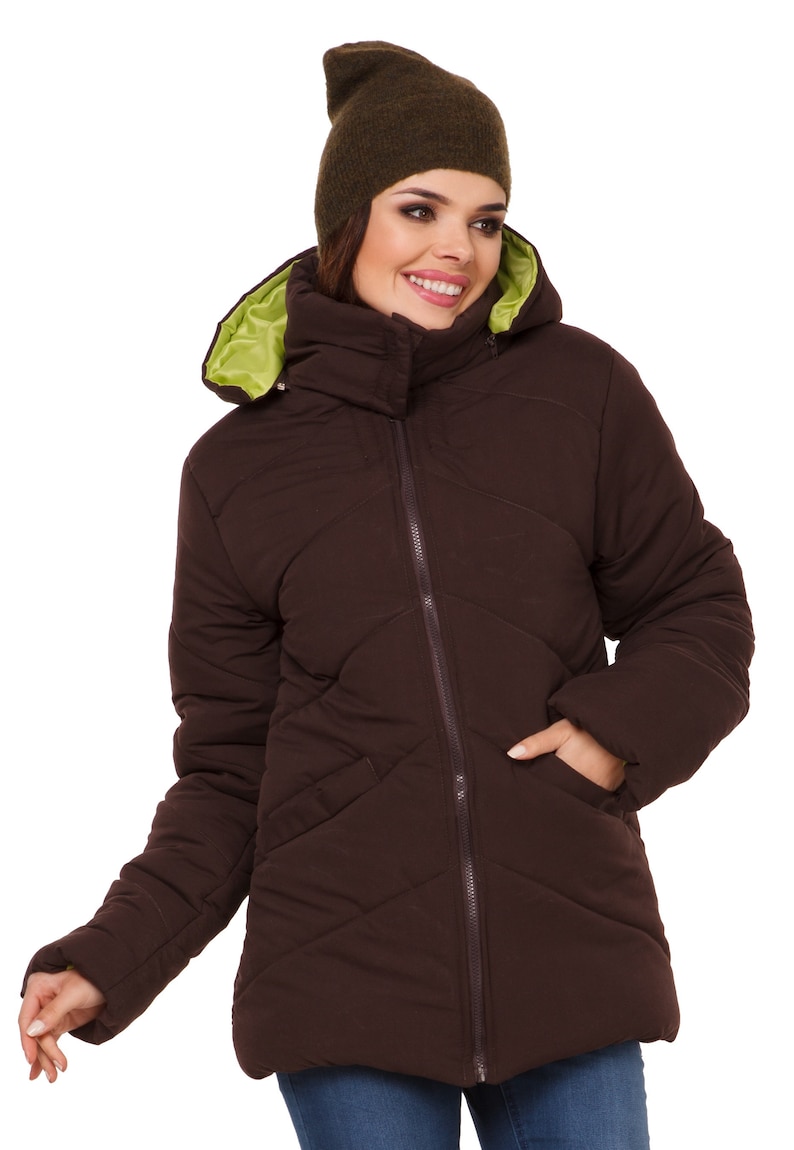 449p Happy Mama Womens Maternity Padded Jacket 3in1 Two-Sided Removable Insert