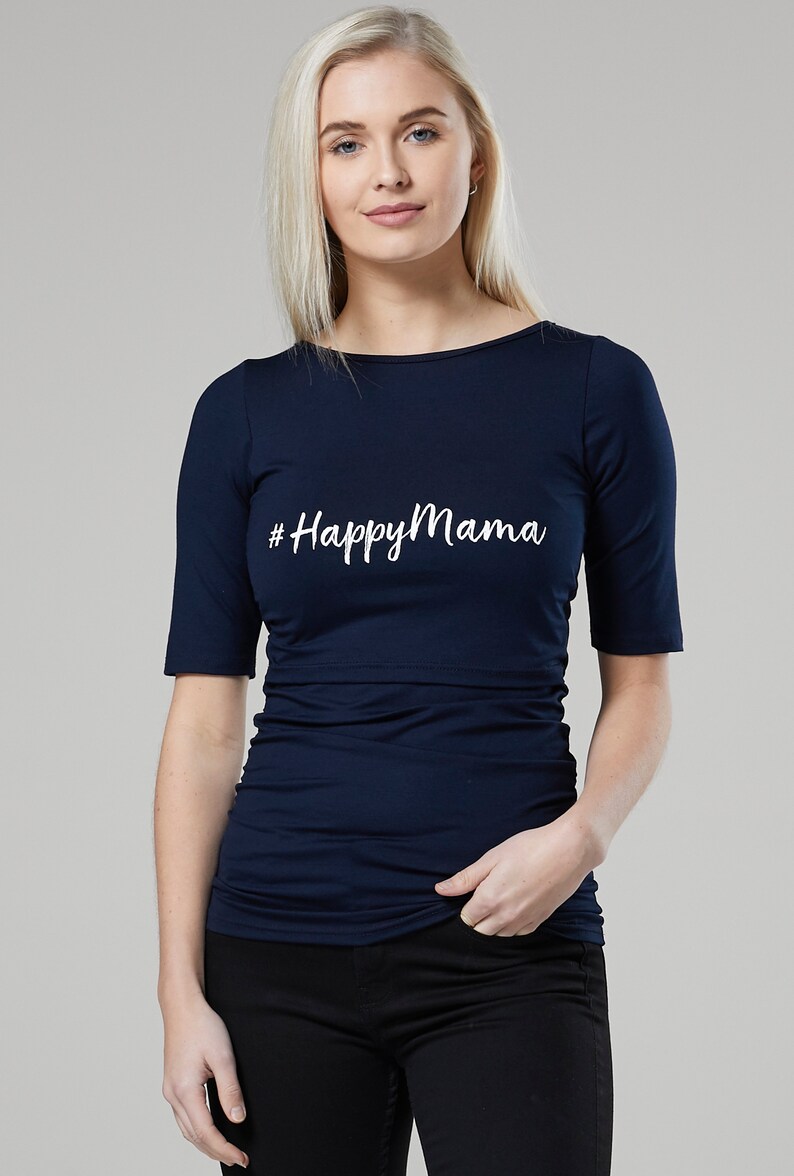 HAPPY MAMA Womens Maternity Nursing Logo Shirt Layered Top 455p