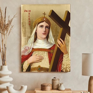 Icon of Saint Helena, handmade icon, religious icon, wooden icon, natural board, perfect present, St Helena image, Saint Helena art,