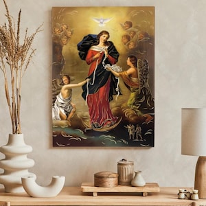 Icono de la Madre de Dios que disuelve los nudos, icono de la Santísima Virgen, icono de Nuestra Señora, icono hecho a mano, icono de madera, regalo perfecto, icono religioso,