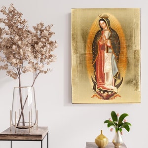 Icon of Our Lady of Guadeloupe, Mother of God icon, Holy Virgin icon, handmade icon, wooden icon, religious picture, Virgin of Guadalupe