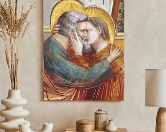 SAINTS ANNA and Joachim Icon: Parents of the Virgin Mary, Handmade Catholic Wall Decor,