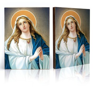 Icon of Holy Virgin, Blessed Mary, Mother of God, Our Lady, handmade icon, wooden icon, perfect present, religious picture, religious icon,