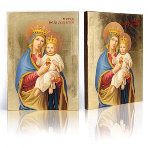 Our Lady of Sliema icon, Virgin Mary with Baby Jesus, handmade icon, wooden icon, beautiful icon, perfect present, religious picture