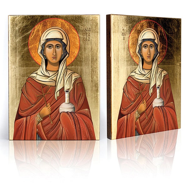 Icon of Saint Anastasia, handmade icon, religious icon, wooden icon, beautiful icon, perfect present, religious picture, birthday gift