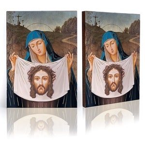 Icon of Saint Veronica, handmade icon, religious icon, wooden icon, natural board, perfect present, golden layers, St Veronica icon