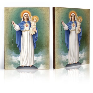 Icon of Our Lady of the Rosary, Our Lady of Victory, Holy Virgin icon, Virgin Mary icon - handmade icon, wooden icon, perfect present