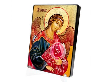 ARCHANGLl RAPHAEL Icon, Wooden Catholic Wall Decoration, Religious Picture