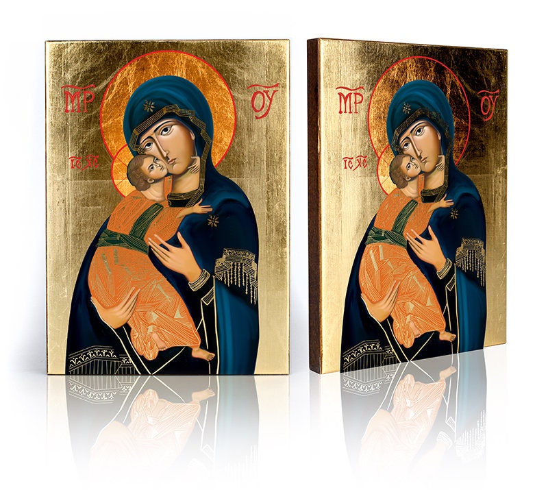 Icon of Virgin of Vladimir, Holy Virgin, Blessed Mary, Mother of God, Our Lady, handmade icon, wooden icon, perfect present, religious icon