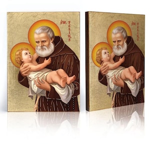 Icon of Saint Felix of Cantalice, St Felice of Cantalice, Franciscan Saints, Catholic Saints, handmade icon, wooden icon, natural board