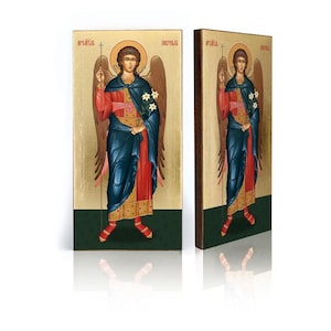 Icon of Archangel Gabriel, Saint Gabriel, Angel Gabriel, handmade wooden icon, perfect present, beautiful religious picture