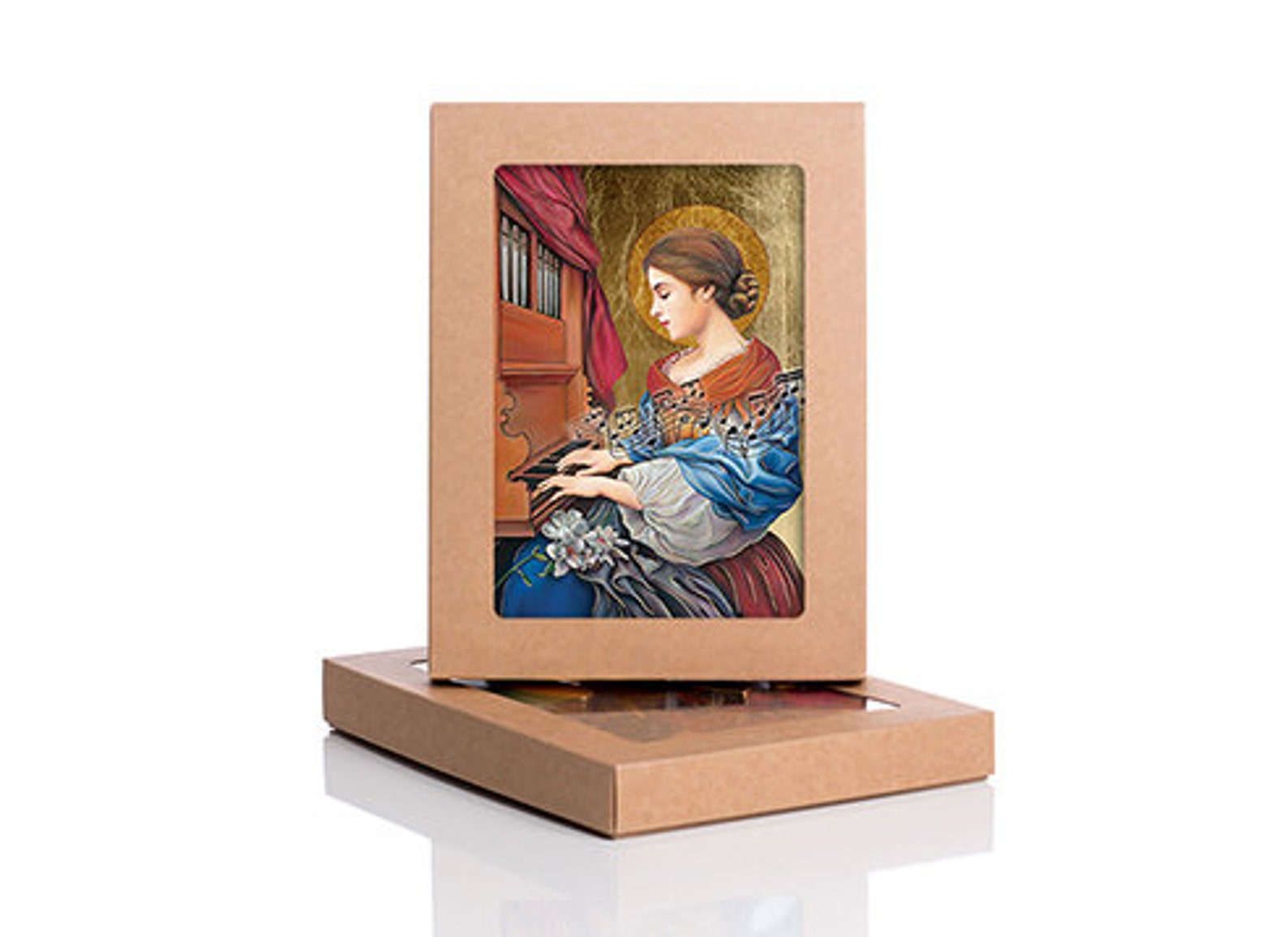 SAINT CECILIA Handmade Icon, Wooden Religious Art, Catholic Wall Decor ...