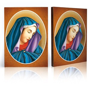 Icon of Our Lady of Sorrows - handmade icon, wooden icon, perfect present, beautiful religious picture, golden layers, alder board,