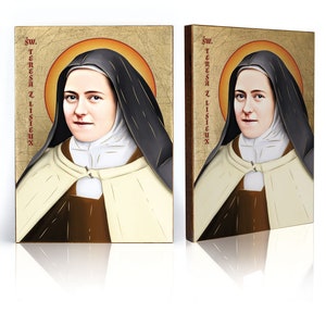 Icon of Saint Thérèse of Lisieux, handmade icon, religious icon, wooden icon, beautiful icon, Saint Terese, St Thérèse of Lisieux