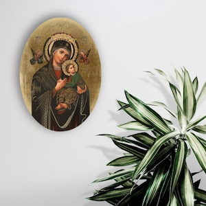 Icon of Holy Virgin of Perpetual Help, handmade icon, wooden icon, perfect present, religious picture, religious icon, Our Lady icon