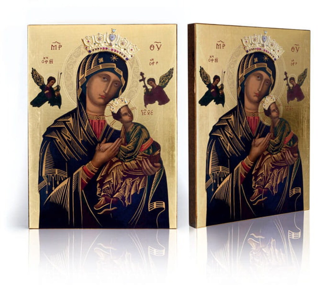 OUR LADY of PERPETUAL Help Icon: Handmade Religious Wooden Picture With ...