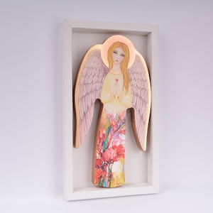 Guardian Angel icon, handmade icon, wooden icon, Guardian Angel Nursery Art, Guardian Angel for a Child, Guardian Angel wall Decor