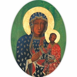 Icon of Black Madonna, handmade icon, wooden icon, perfect present beautiful religious picture, First Communion, Baptism gift, birthday gift