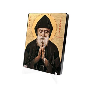 Icon of Saint Charbel Makhlouf, Saint Charbel,  handmade icon, catholic icon, religious icon, St Charbel  wooden icon, perfect present