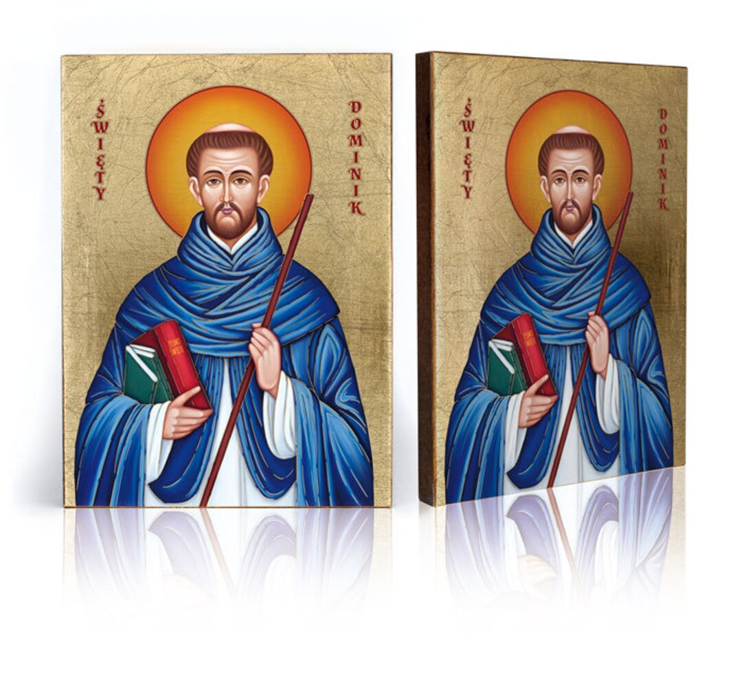 SAINT DOMINIC Icon: Handmade Wooden Catholic Art, Wall Decor, Gold ...