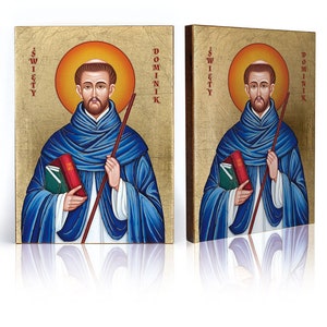Icon of  Saint Saint Dominic, handmade icon, wooden icon, natural board, St. Saint Dominic icon, Dominic de Guzmán icon
