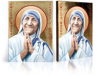 Icon of Mother Teresa of Calcutta, handmade icon, religious icon, wooden icon, natural board, perfect present - religious picture, gift idea