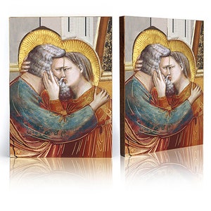 Icona di Sant'Anna e San Gioacchino, icona fatta a mano, icona in legno, icona di Sant'Anna e icona di San Gioacchino, Genitori della Vergine Maria