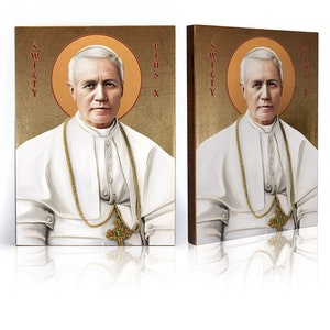 Icon of Pope Pius X , handmade icon, religious icon, wooden icon, natural board, perfect present - Saint Pius X icon, St Pius X,