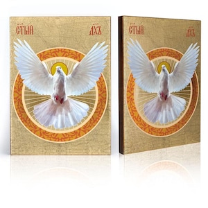 Icoon van de Heilige Geest, Heilige Geest, bevestigingscadeau, handgemaakt icoon, religieus icoon, perfect cadeau, katholiek cadeau, katholiek wanddecor