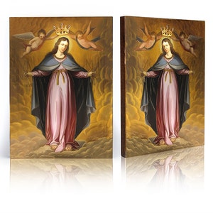 Our Lady of Graces, Virgin Mary with Baby Jesus, handmade icon, wooden icon, beautiful icon, perfect present, religious picture